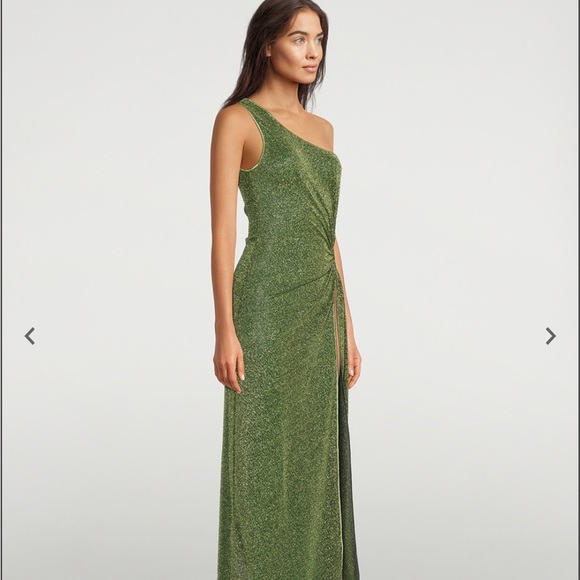 OSÉREE Lumière One-Shoulder Maxi Dress Green S/M - Brand new! (never worn) - Picture 6 of 7